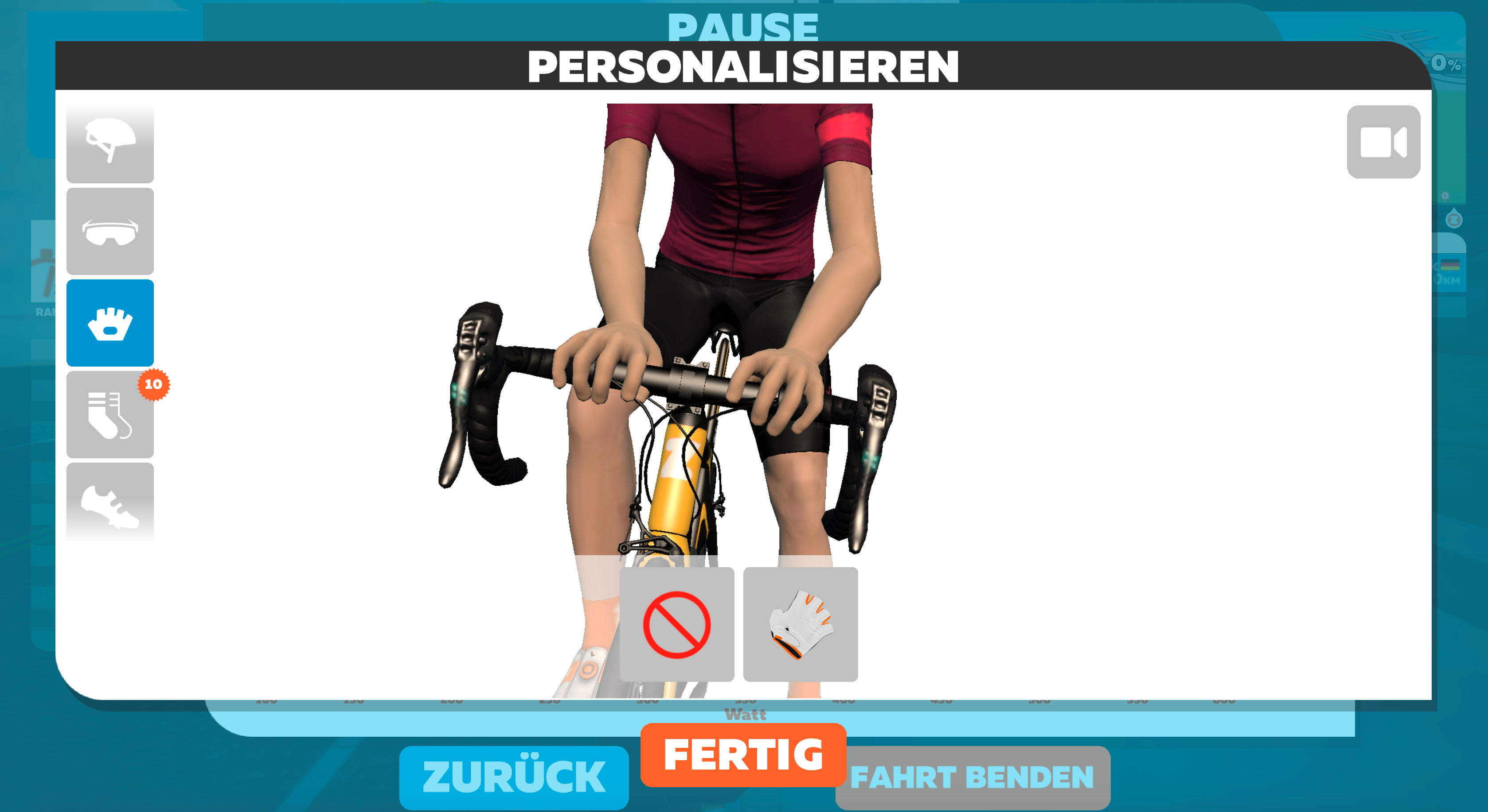 Handschuhe in Zwift