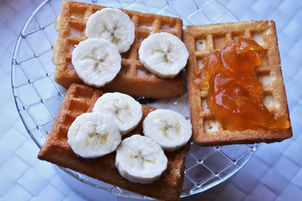 Silberlinge mit Waffeln