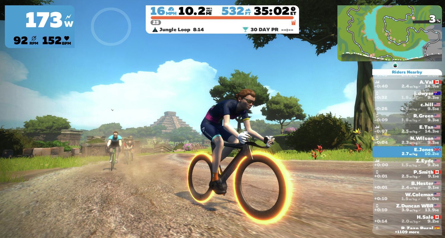 Zwift während der Fahrt