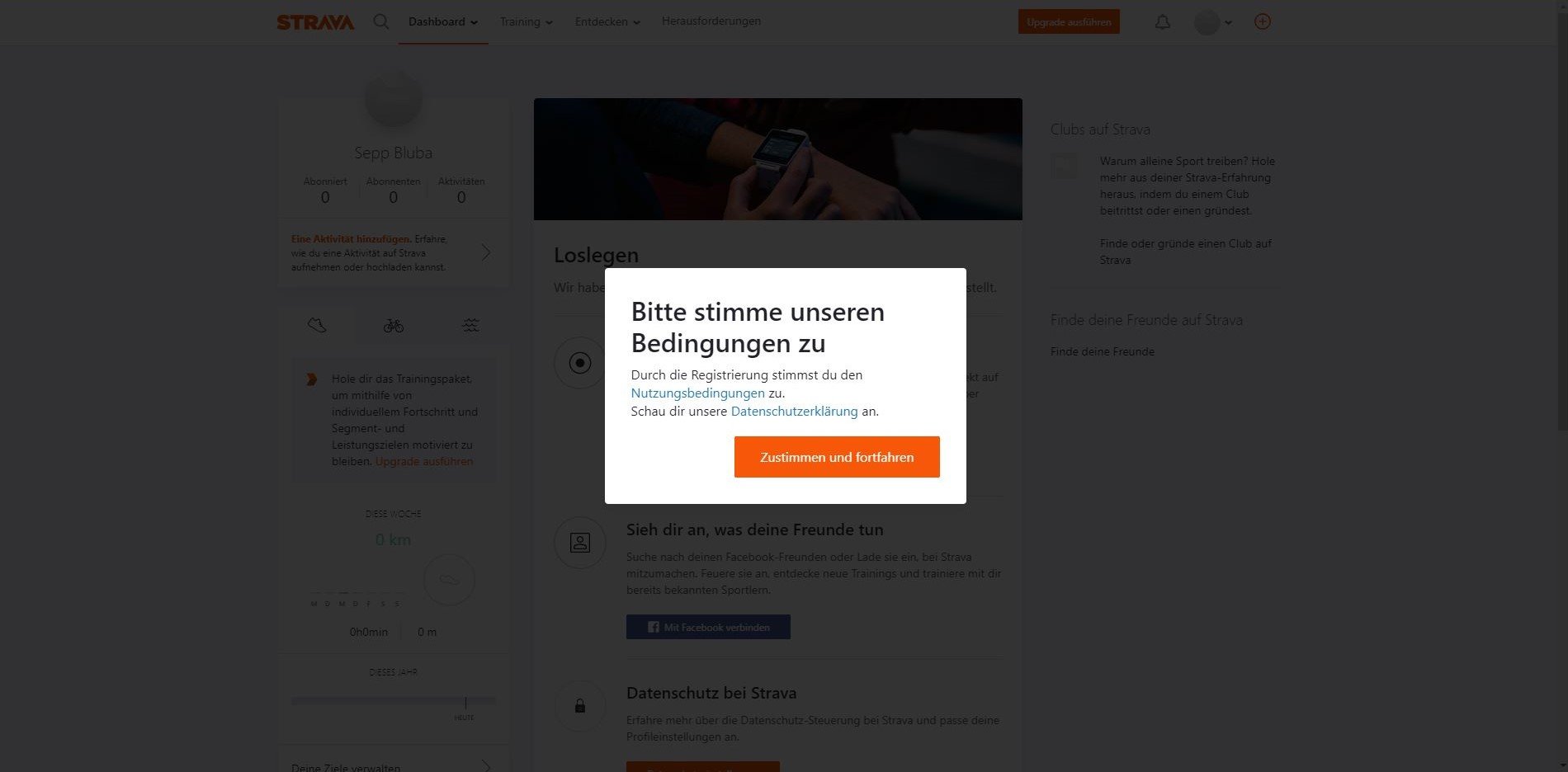Den AGB's zustimmen