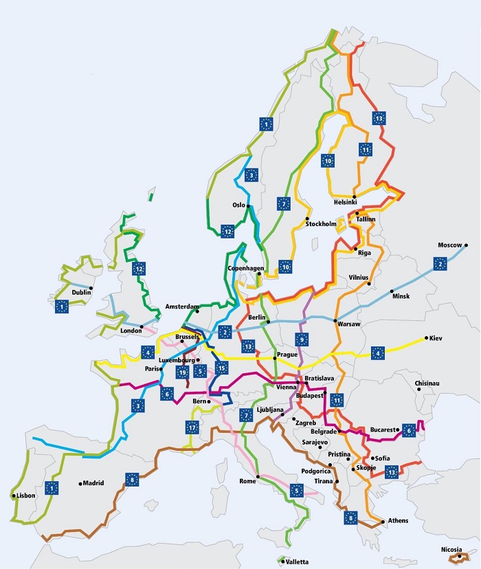 EuroVelo, europäisches Radrouten-Netz