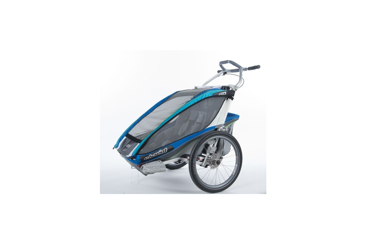 Thule Chariot CX 2 Blau, inkl. Fahrradset Kinderanhänger