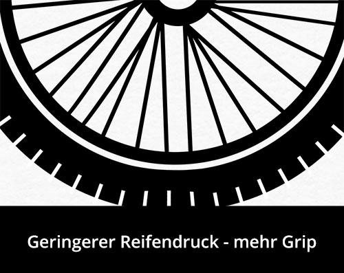 Geringerer Reifendruck - mehr Grip Geringerer Reifendruck - mehr Grip