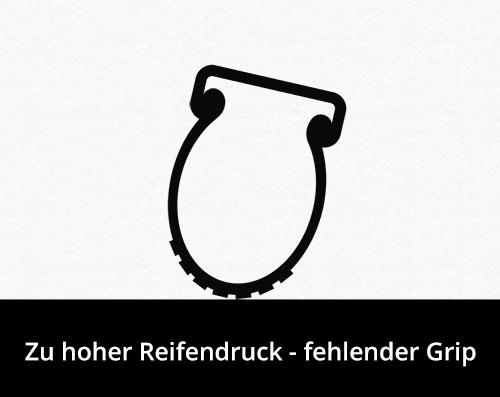 Zu hoher Reifendruck - fehlender Grip Zu hoher Reifendruck - fehlender Grip