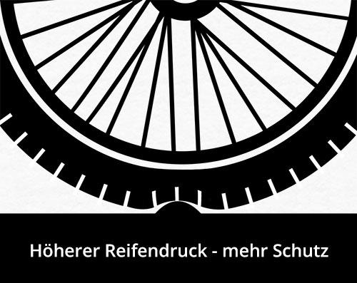Höherer Reifendruck - mehr Schutz Höherer Reifendruck - mehr Schutz