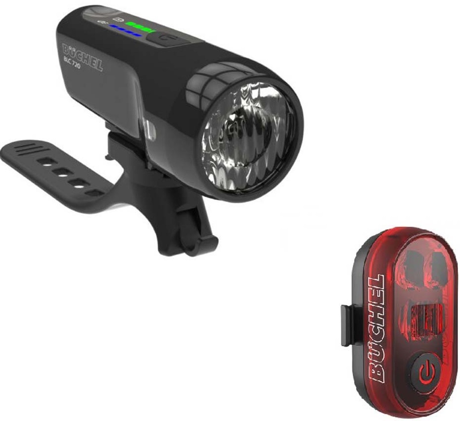 Büchel BLC 720 und Micro Lens Stoptech LED Akkuleuchten-Set StVZO - schwarz - Größe SET