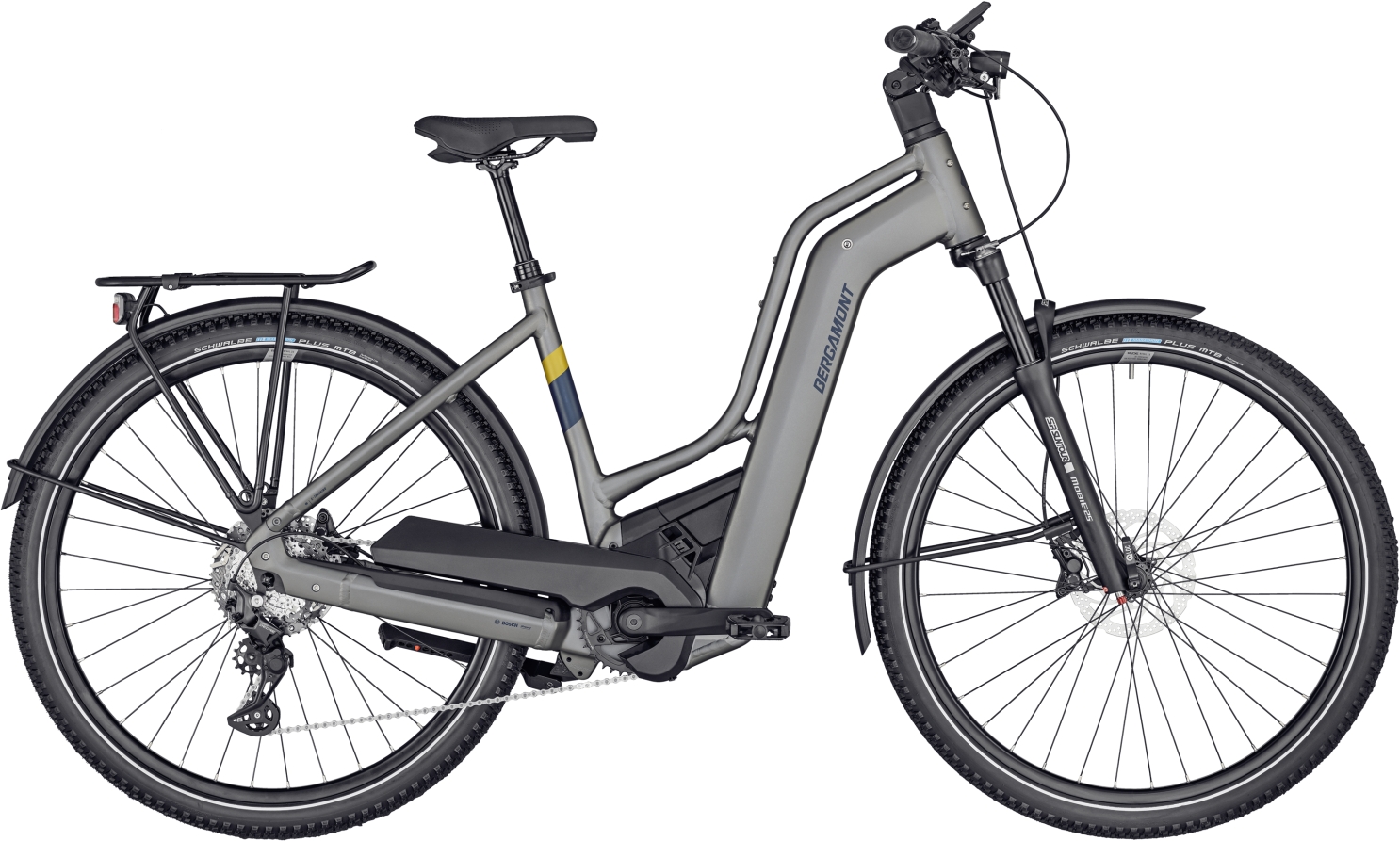 Bergamont E-Horizon Premium SUV Matt Chrome Silver - 750 Wh - 28 Zoll - Doppelrohr (2024)