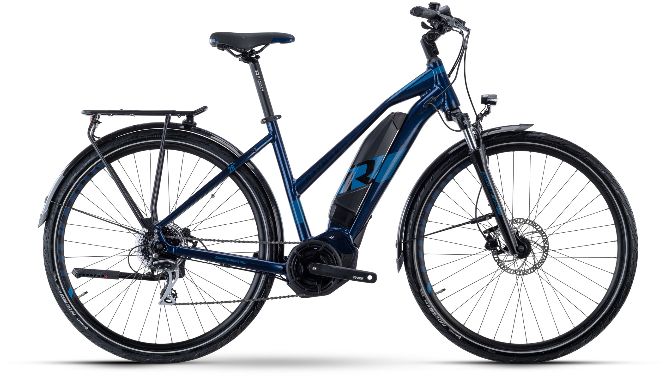 Raymon TourRay E 2.0 T350 Dark Blue/Blue - 500 Wh - 28 Zoll - Trapez (2024)