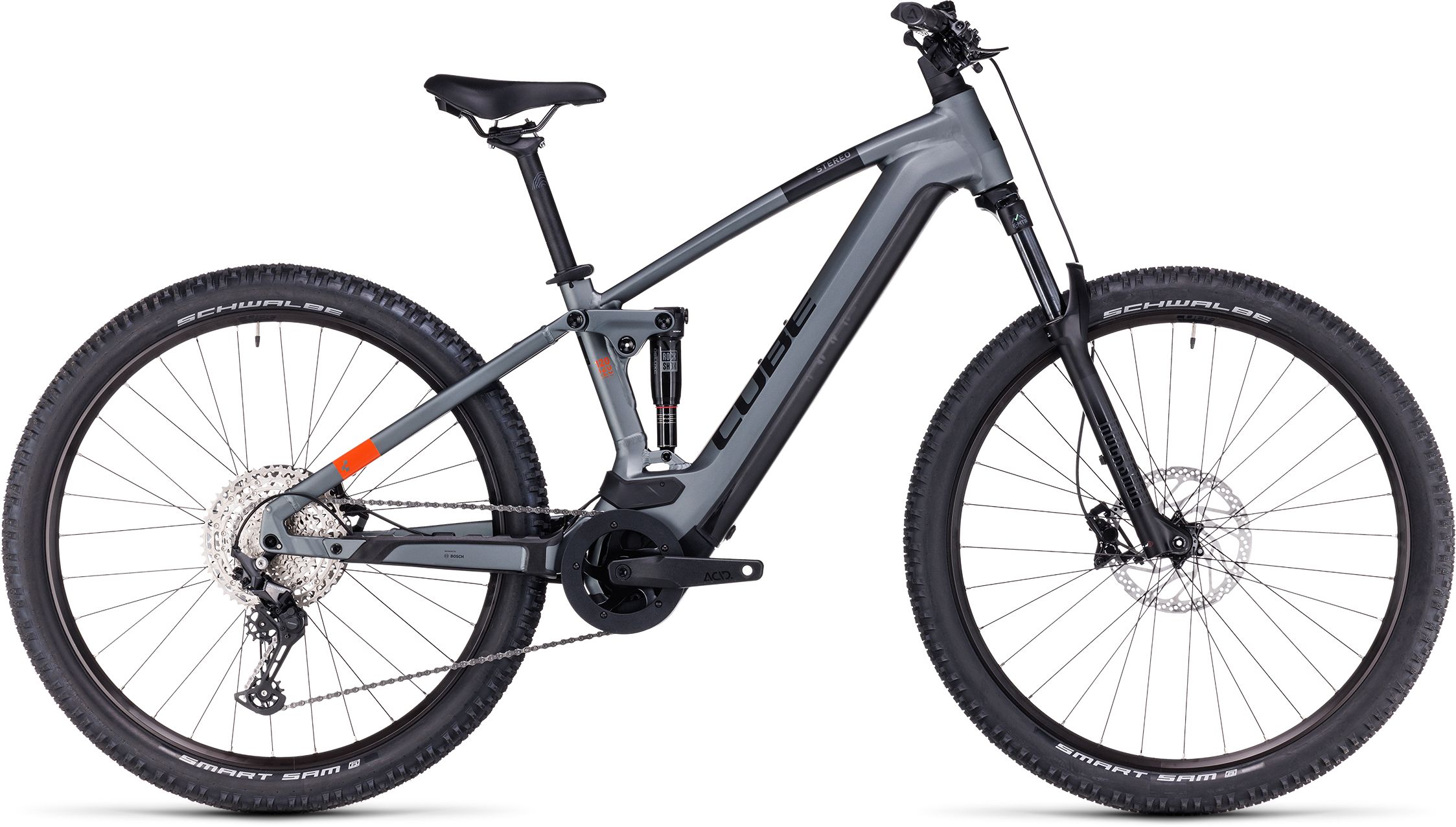 Cube Stereo Hybrid 120 Pro flashgrey´n´orange - 750 Wh - 27,5 Zoll - Fully (2024)