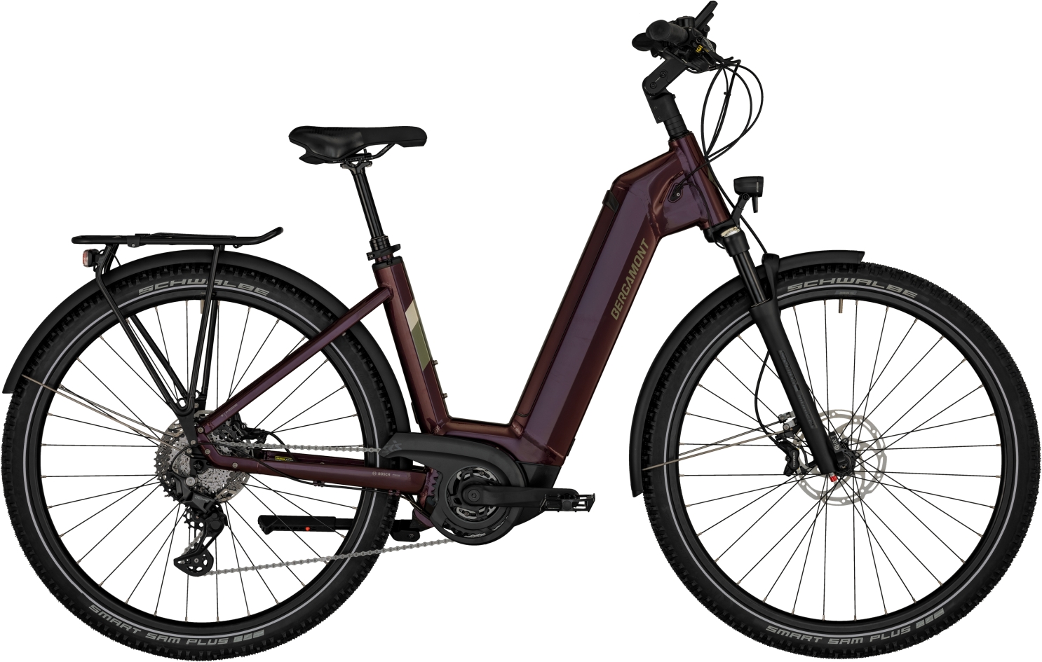 Bergamont E-Horizon 6 shiny aubergine red - 625 Wh - 28 Zoll - Wave (2024)