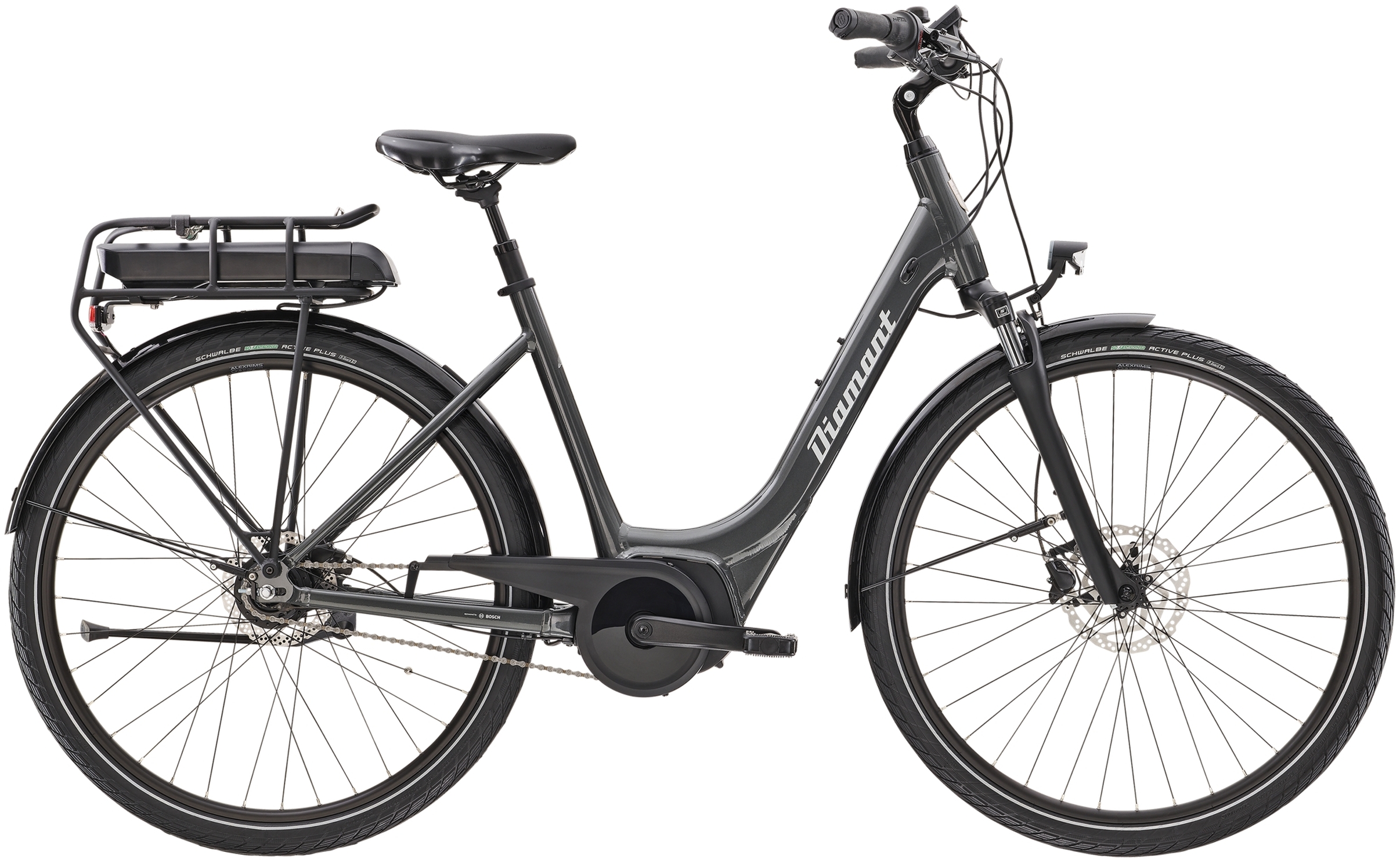 Diamant Turmalin Deluxe+ Dravitgrau Metallic - 500 Wh - 28 Zoll - Tiefeinsteiger