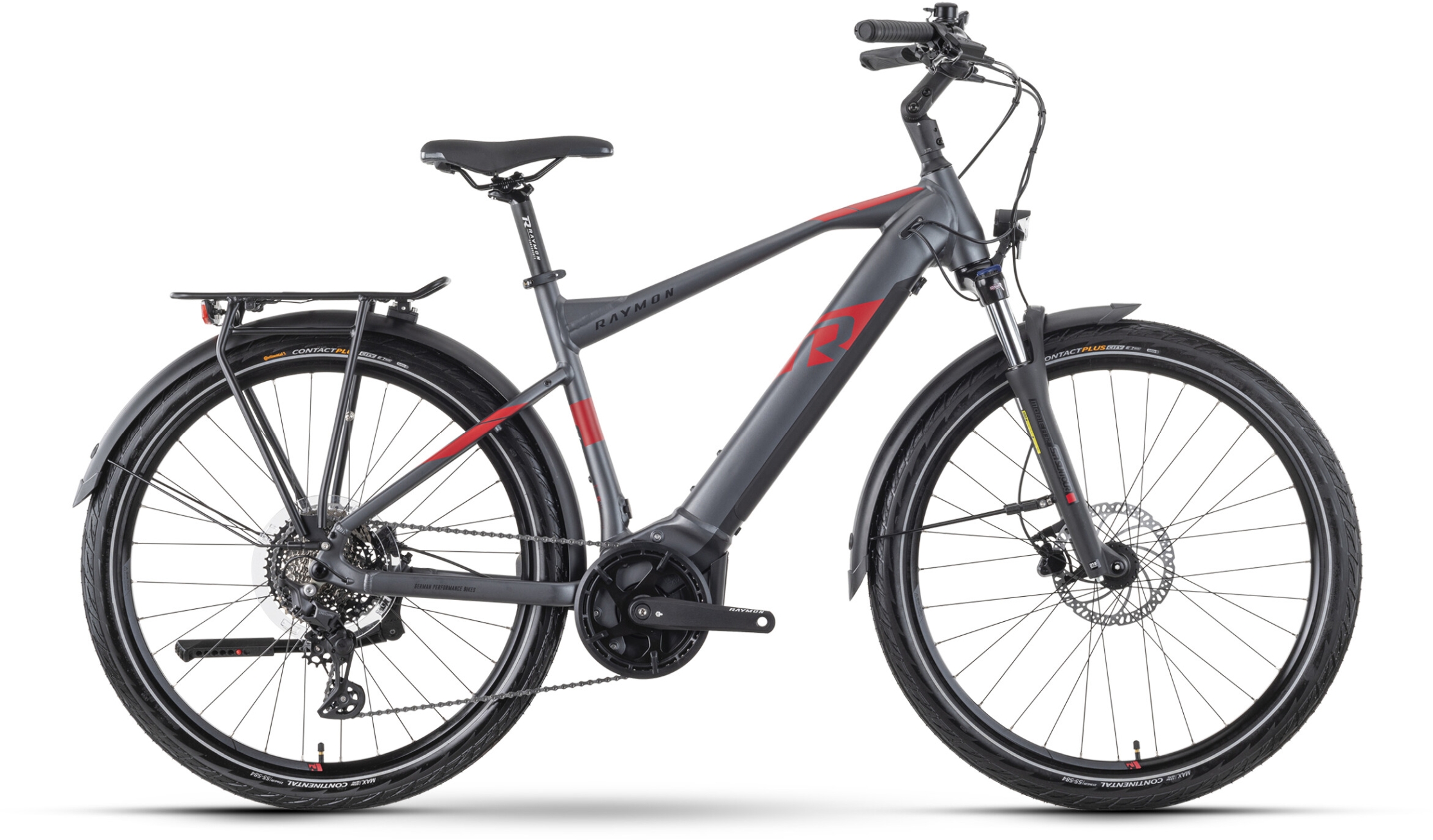 Raymon TourRay E 6.0 M350 Anthracite Metallic/Red/Black Matt - 630 Wh - 27,5 Zoll - Diamant (2024)