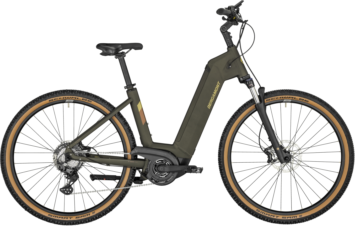 Bergamont E-Horizon Cross Matt Dark Olive Green - 625 Wh - 28 Zoll - Wave (2024)