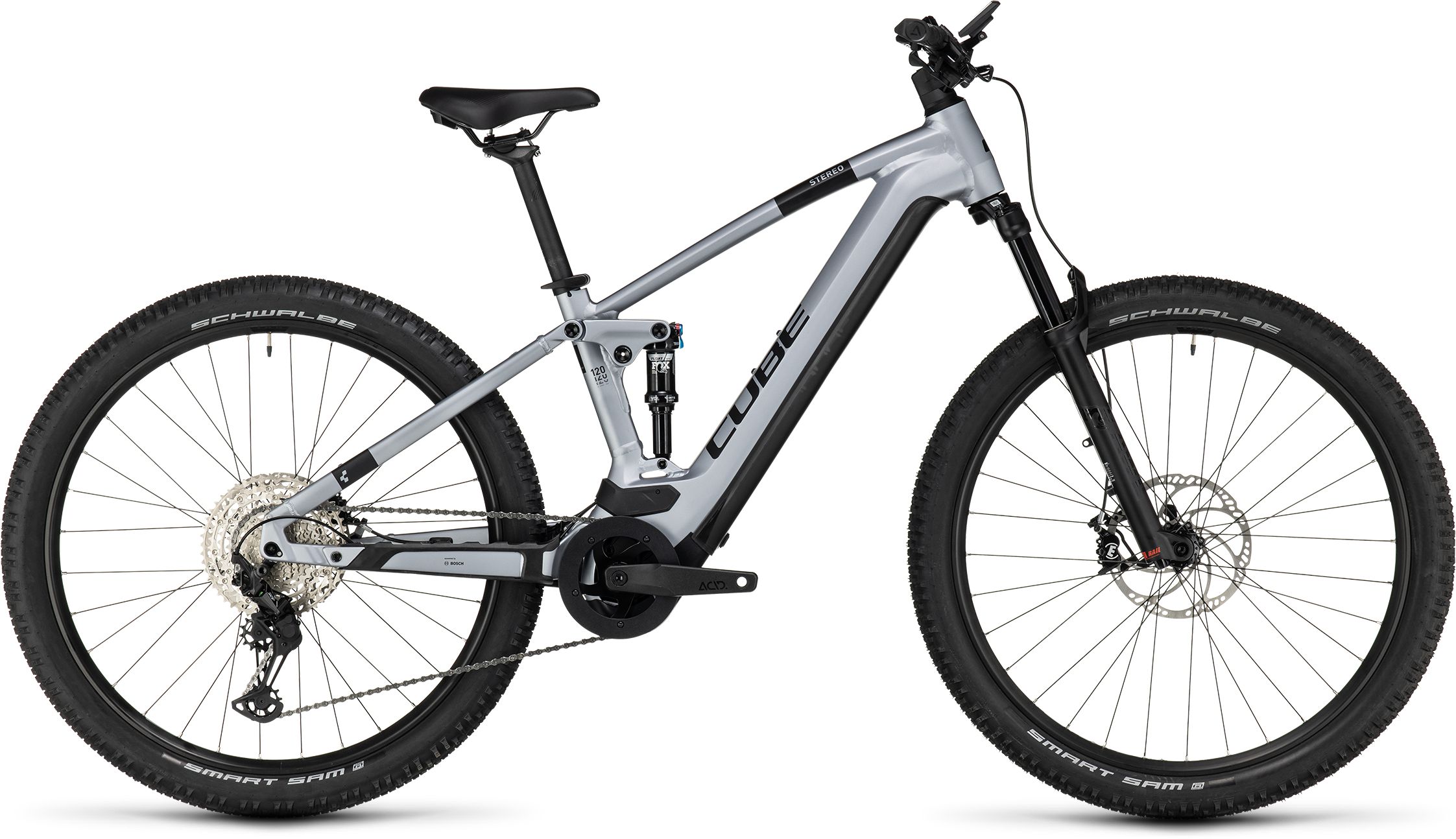 Cube Stereo Hybrid 120 Race polarsilver´n´black - 750 Wh - 27,5 Zoll - Fully (2024)