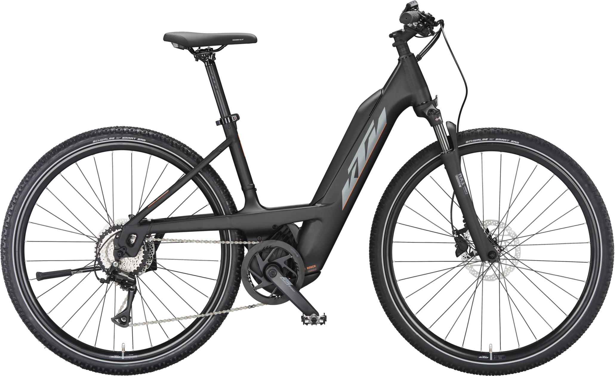 KTM Macina Cross 510 Black matt (grey+orange) - 500 Wh - 28 Zoll - Tiefeinsteiger (2023)