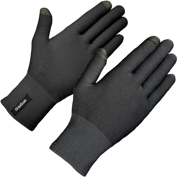 GRIPGRAB Merinowolle Langfinger Unterziehhandschuhe Schwarz Modell 2026