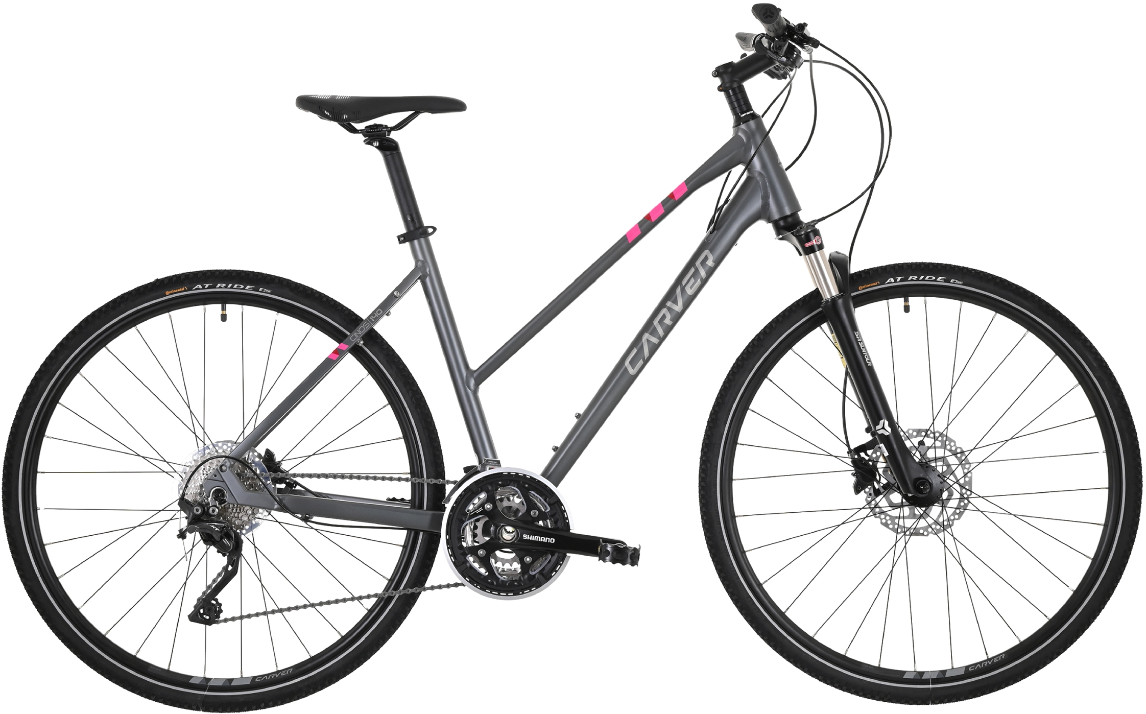 Carver Cinos 140 anthracite silver neonpink - 28 Zoll - Trapez (2026)