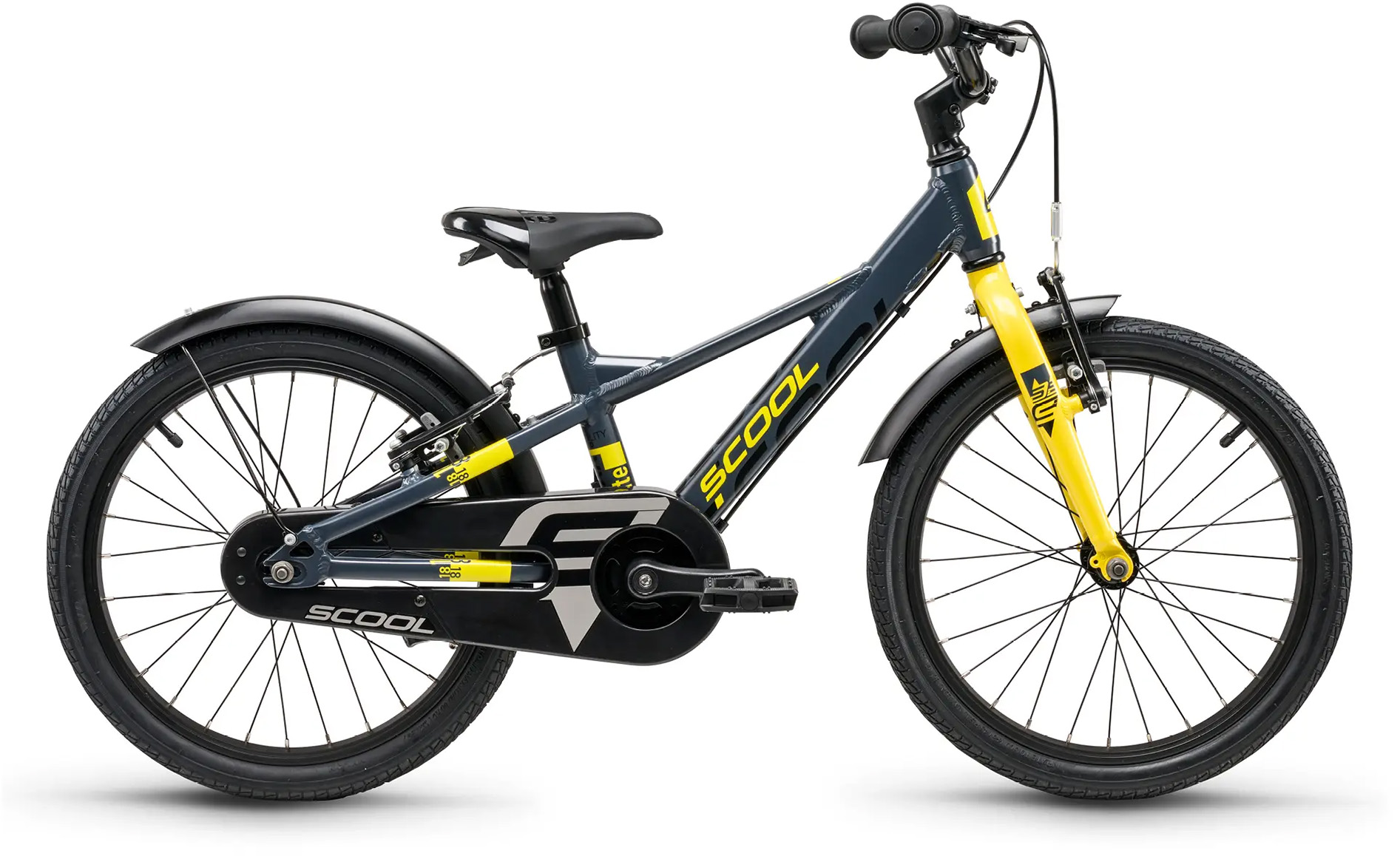 S'COOL XXlite EVO 18 Dark Grey/Yellow - 18 Zoll - Y-Rahmen (2025)
