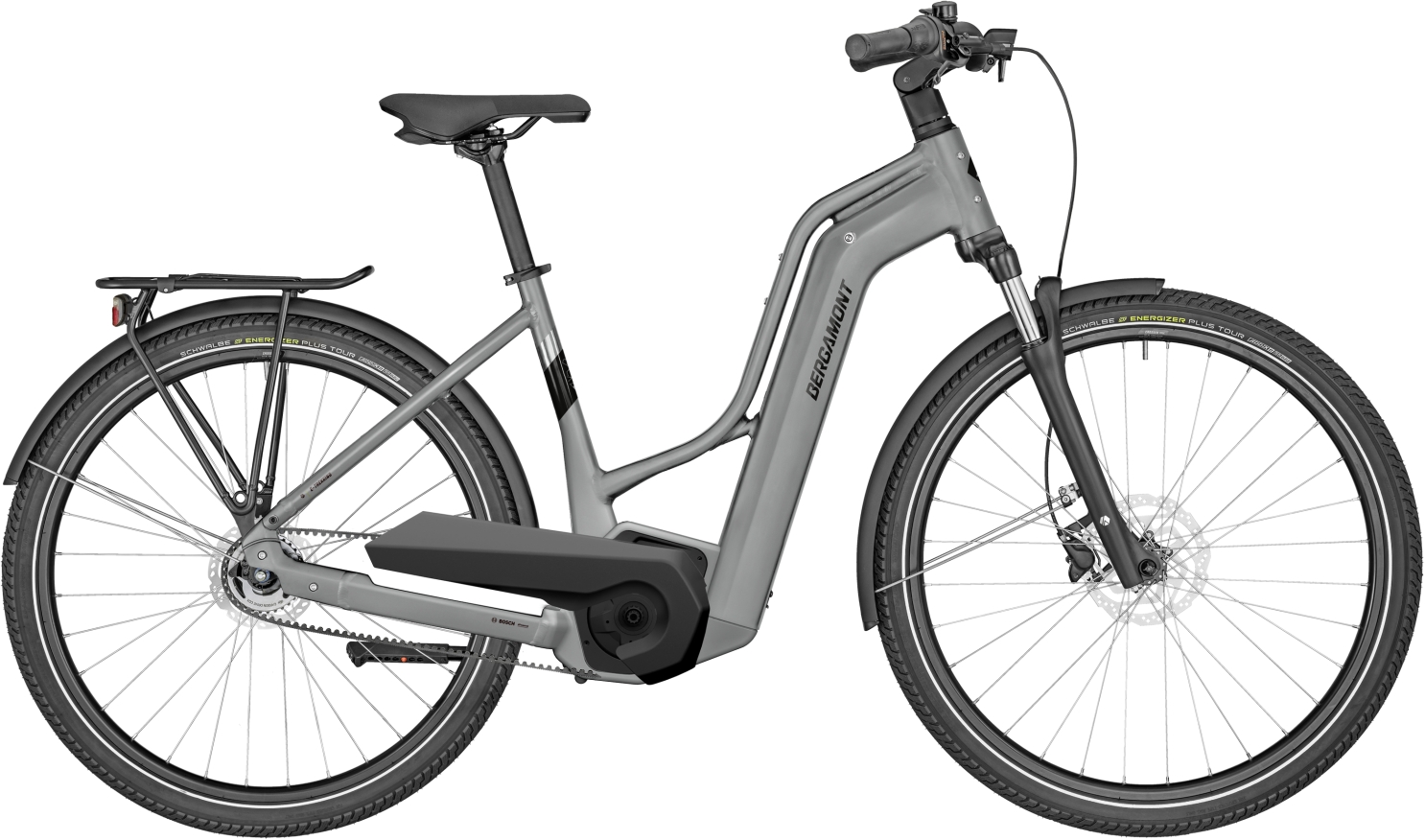 Bergamont E-Horizon N5e FH Belt Amsterdam matt titanium silver - 500 Wh - 28 Zoll - Wave (2024)