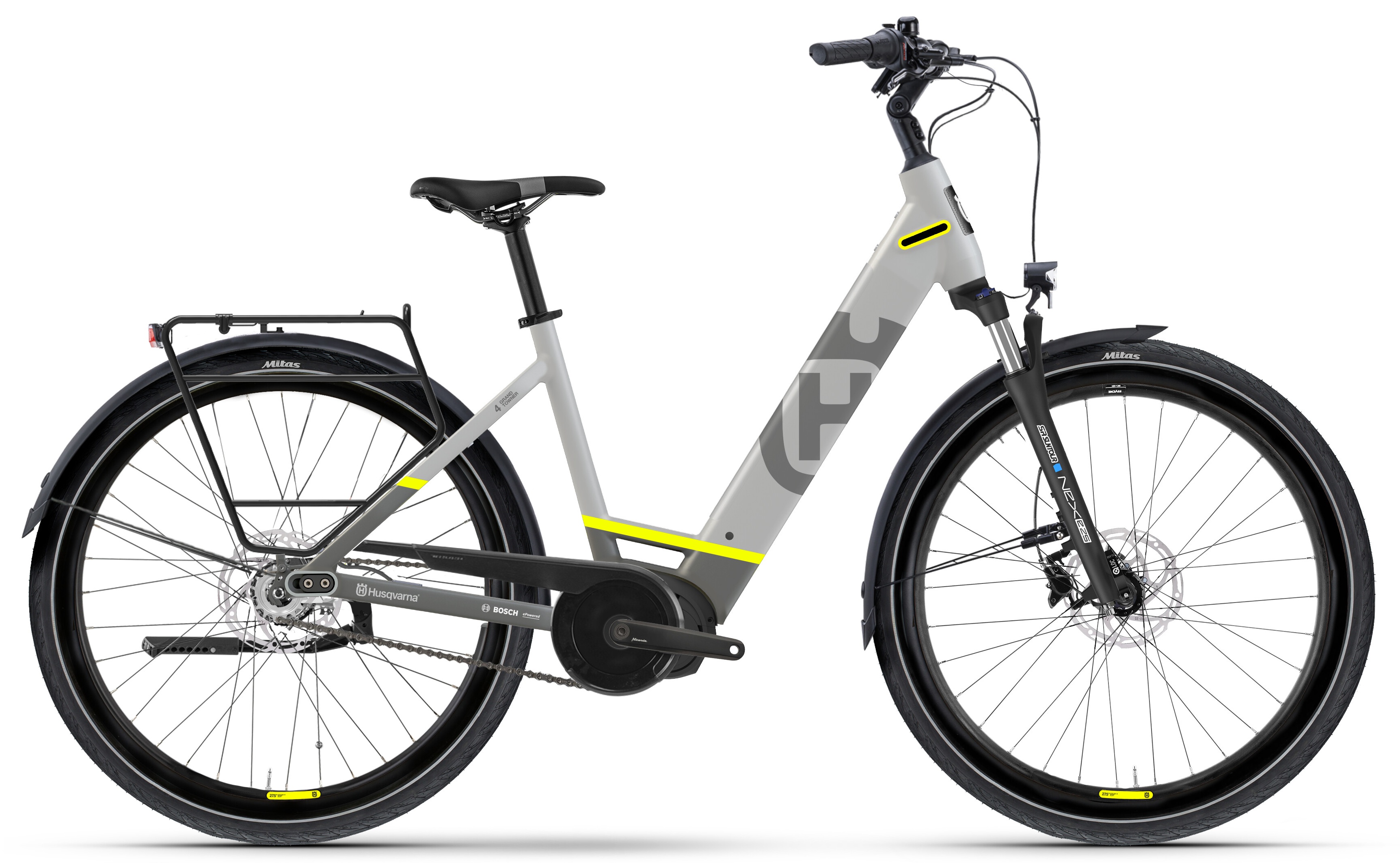 Husqvarna Grand Towner 4 FW Grey - 500 Wh - 28 Zoll - Tiefeinsteiger (2024)