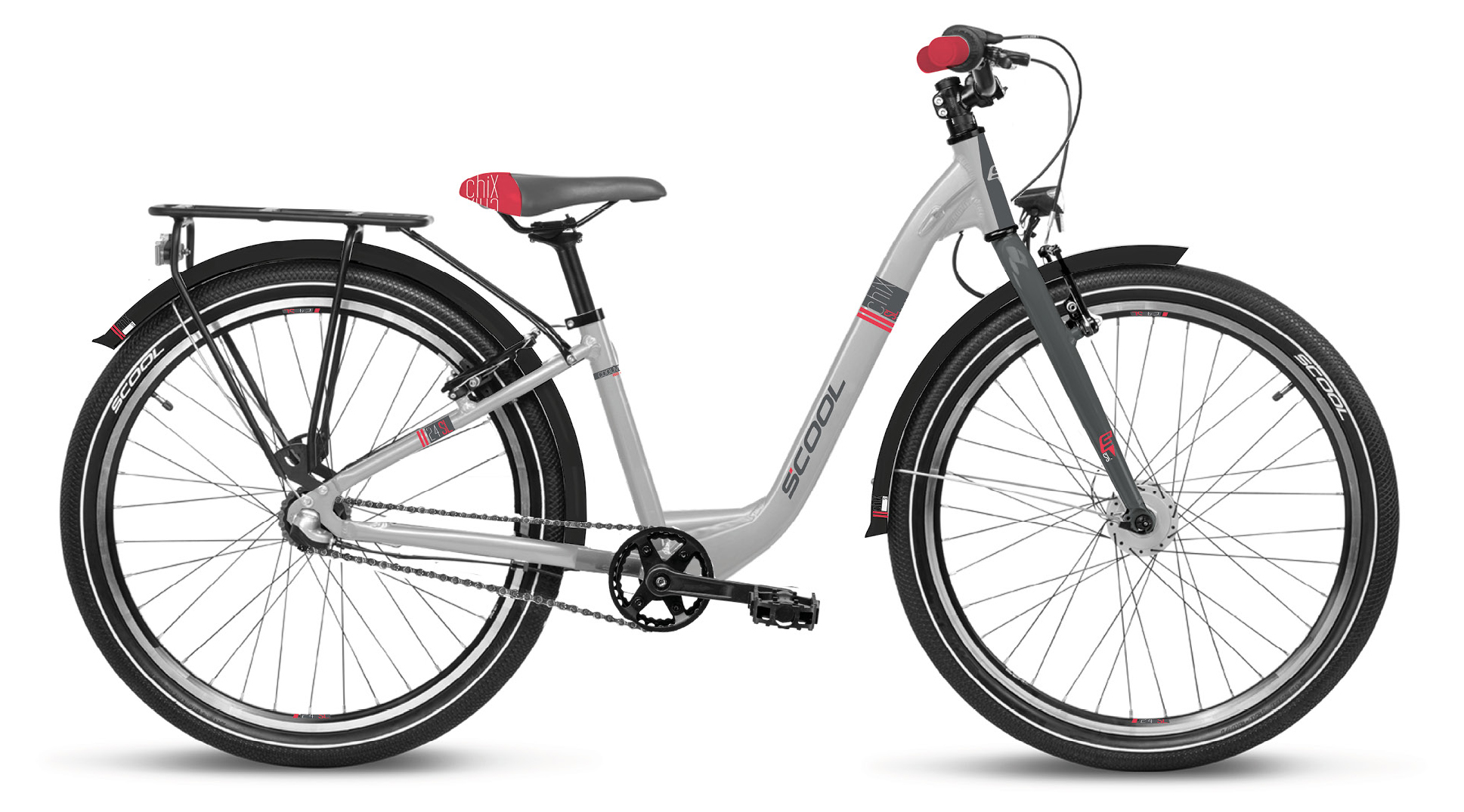 S'COOL chiX SL 20 white/coral - 20 Zoll - Tiefeinsteiger (2021)