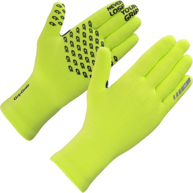 GRIPGRAB Wasserdichte Strick-Winter-Langfingerhandschuhe Gelb Modell 2026