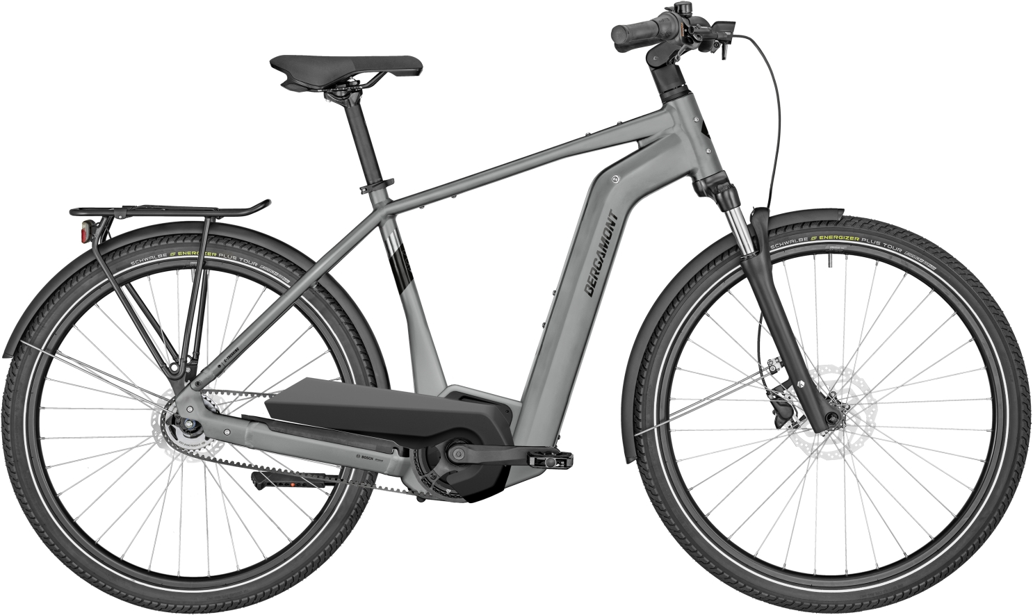 Bergamont E-Horizon N5e FH Belt Gent Matt Titanium Silver - 500 Wh - 28 Zoll - Diamant (2024)