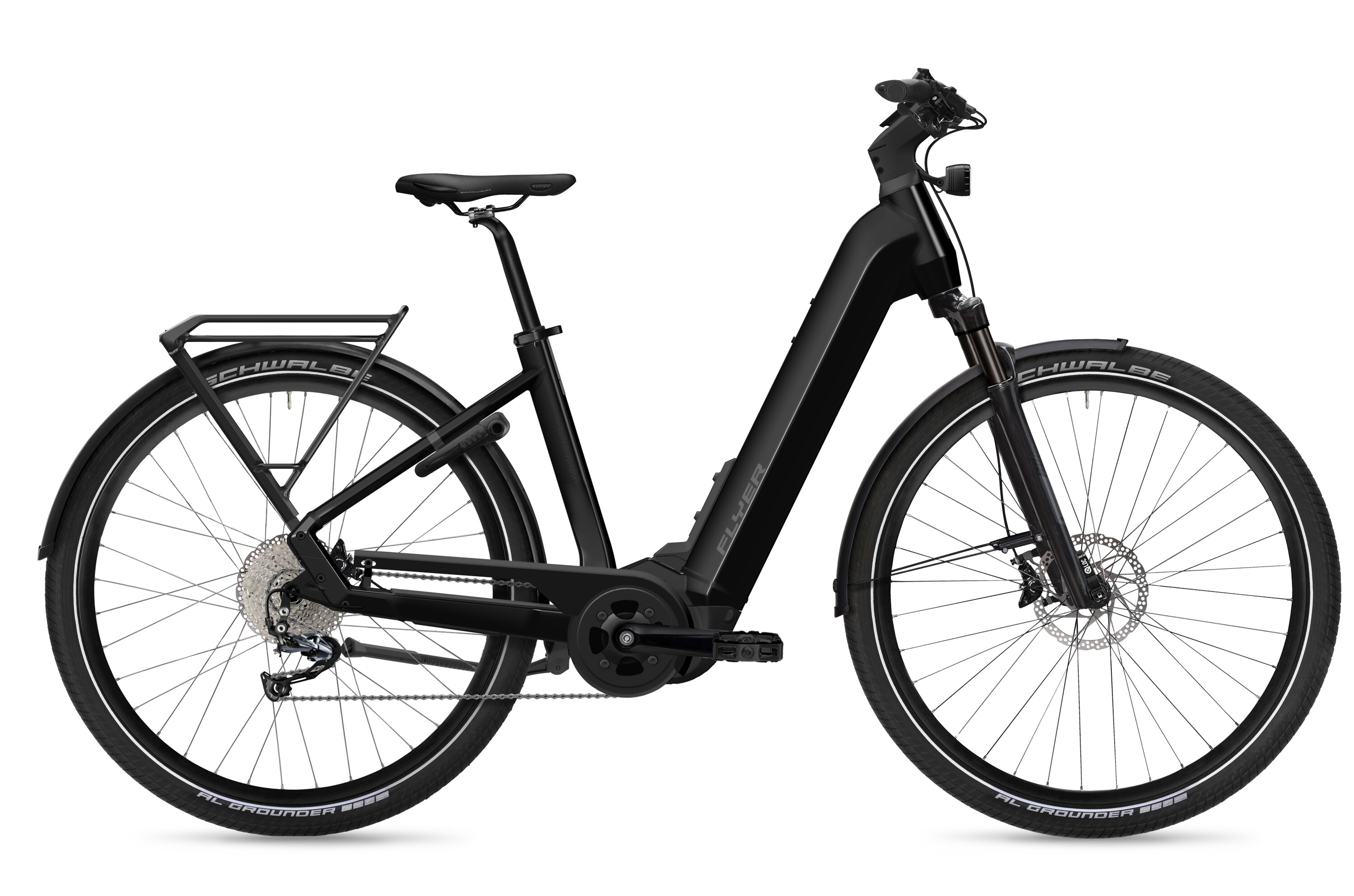 Flyer Upstreet 5.10 Pearl Black Gloss - 630 Wh - 28 Zoll - Tiefeinsteiger (2025)