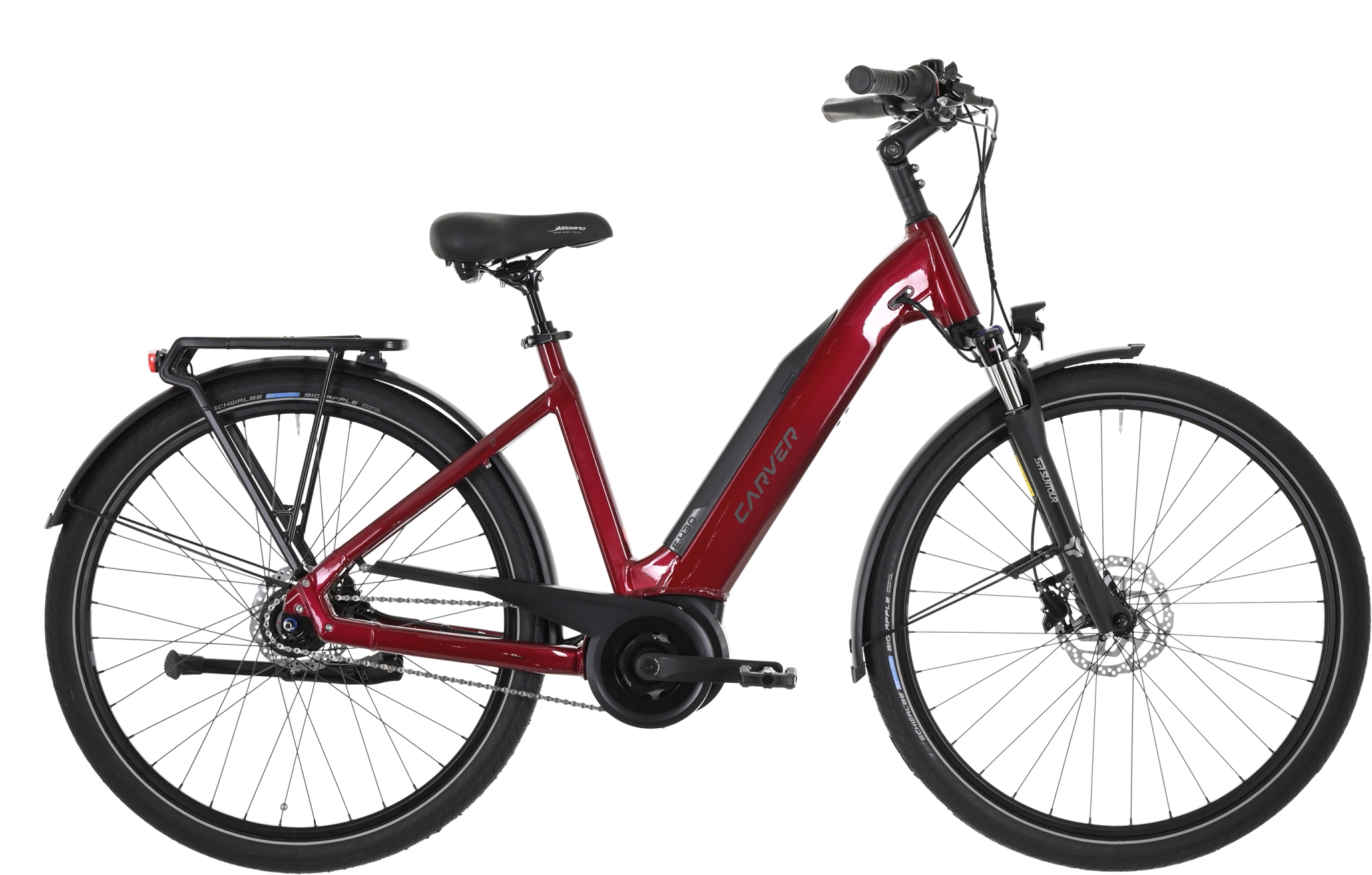 Carver Cityzen E.430 FL Rot - 500 Wh - 28 Zoll - Tiefeinsteiger (2025)