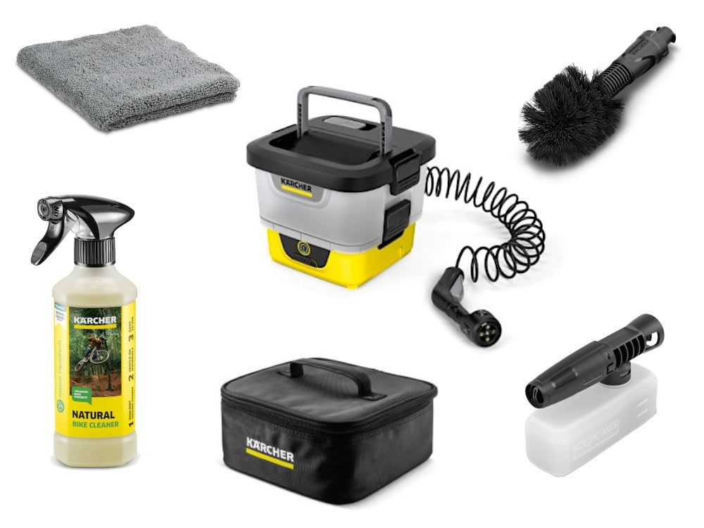 Kärcher OC 4 + Bike Kit, Akku Niederdruckreiniger - gelb, schwarz, transparent - Größe 8 Liter