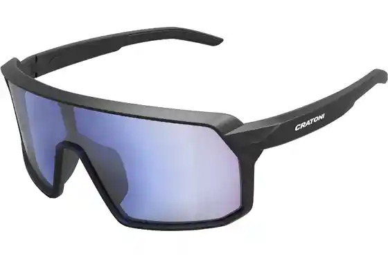 Sport-Sonnenbrillen - Cratoni Skyvision Photochromic black matt/clear - blue mirror