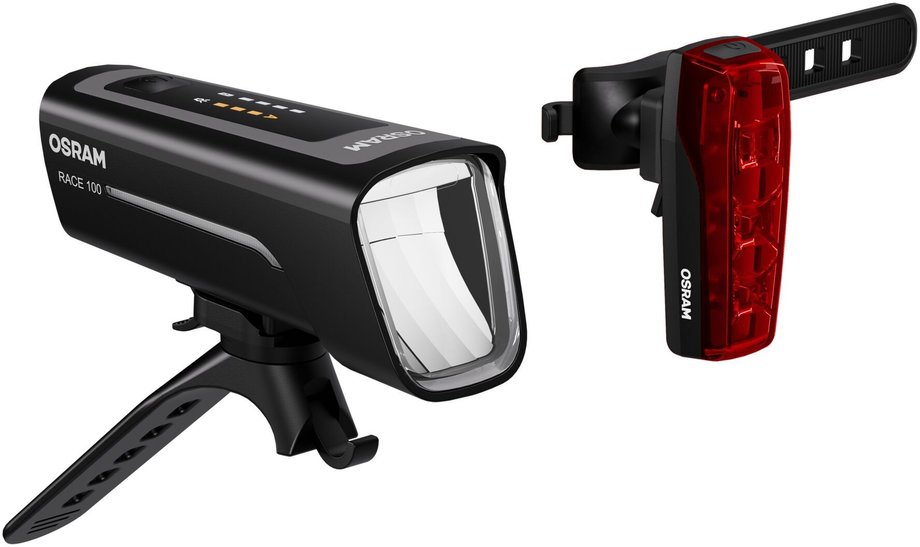 Osram Fahrradbeleuchtung LED Fahrradleuchten-Set Bike Race 100 mit Bremslicht