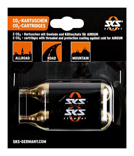 SKS GERMANY CO2 Ersatzkartuschen Set für Airbuster mit Gewinde - 16g Gold Modell 2026