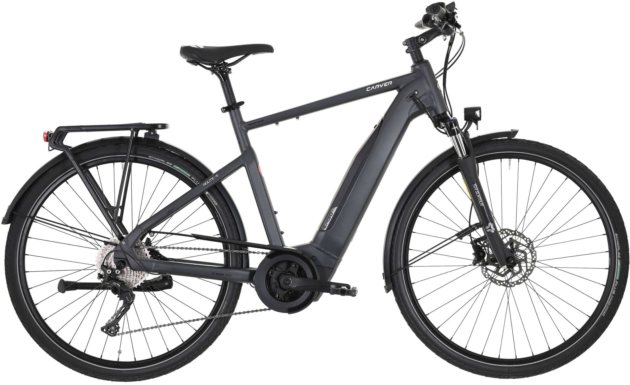 Carver Route E.430 Deep Anthracite/Black/White - 500 Wh - 28 Zoll - Diamant (2025)