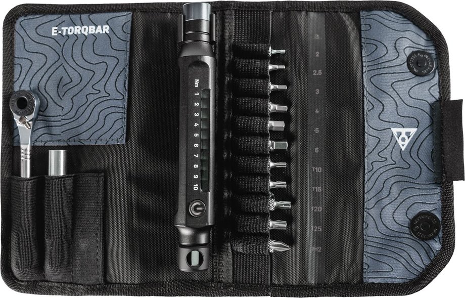 Topeak E-TorqBar Drehmoment Werkzeug Set 1-10 Nm Silber Modell 2026