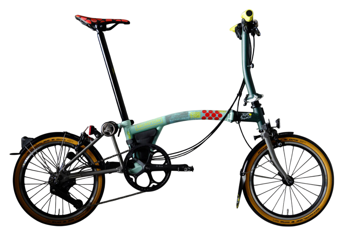 Brompton P Line Explore Tour De France Green TDF Print Blasted Ti - 16 Zoll - Faltrahmen (2025)