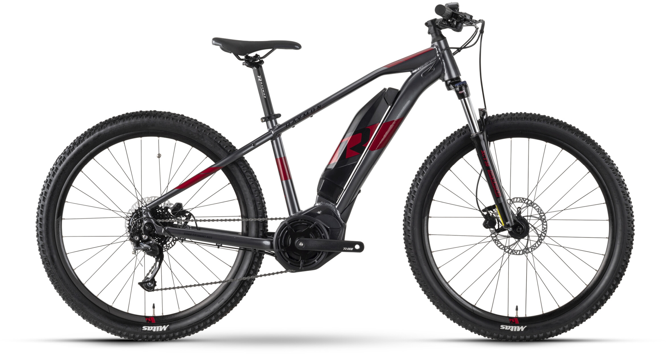 Raymon HardRay E 3.0 Anthracite-Metallic/Deepred - 500 Wh - 27,5/29 Zoll - Diamant (2024)