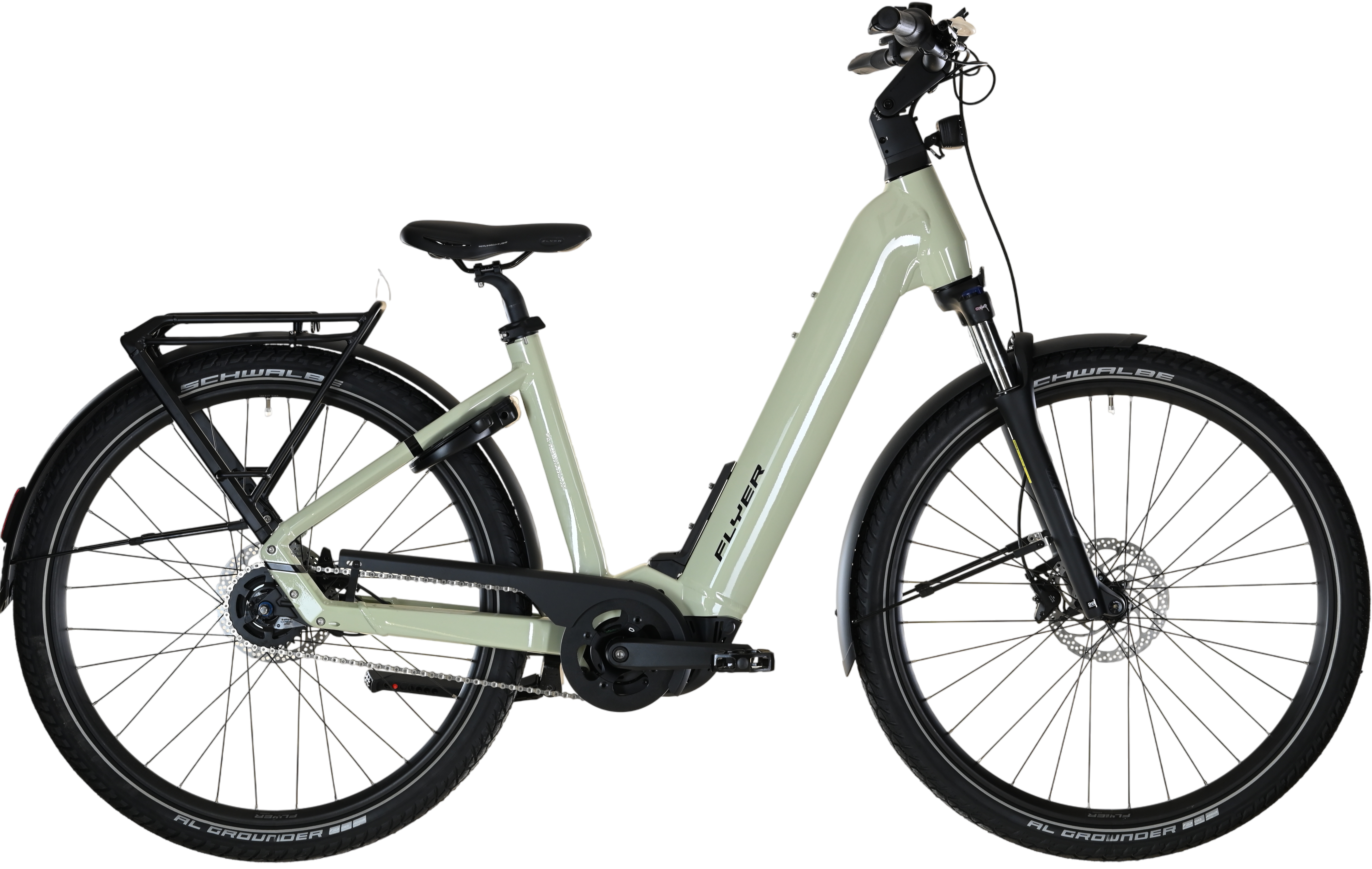 Flyer G1 Upstreet 5.40 Frosty Sage Gloss - 630 Wh - 29 Zoll - Tiefeinsteiger (2025)