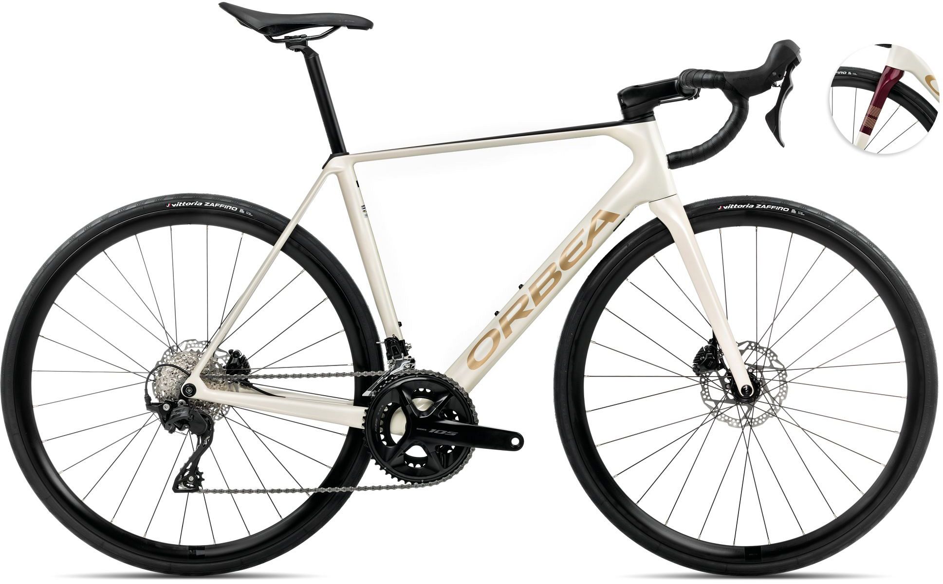 Orbea Orca M30 Ivory White-Burgundy-Vulcano - 28 Zoll - Diamant (2025)