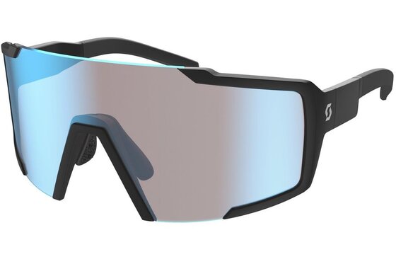 Sport-Sonnenbrillen - Scott Shield Sonnenbrille black matt / blue chrome enhancer