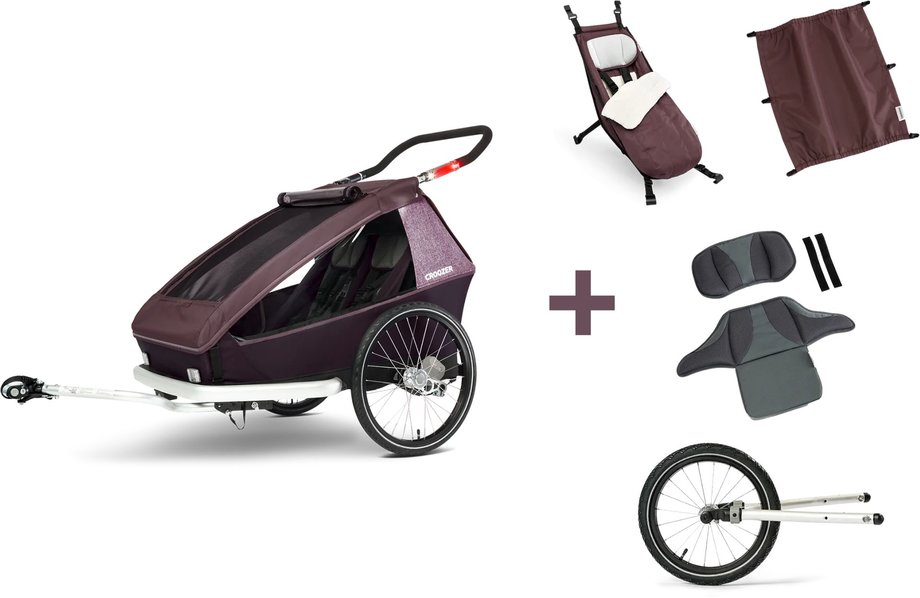 Croozer Kid Vaaya 2, Allseason-Geschwisterbundle Rot Modell Aktion