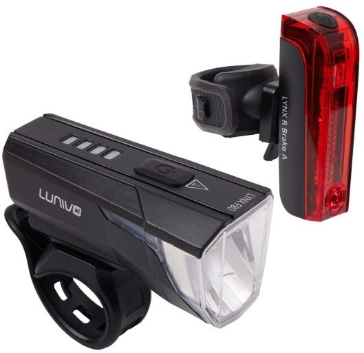Lunivo LYNX F80 & LYNX R Brake A Akku Beleuchtungsset - StVZO Schwarz Modell 2026