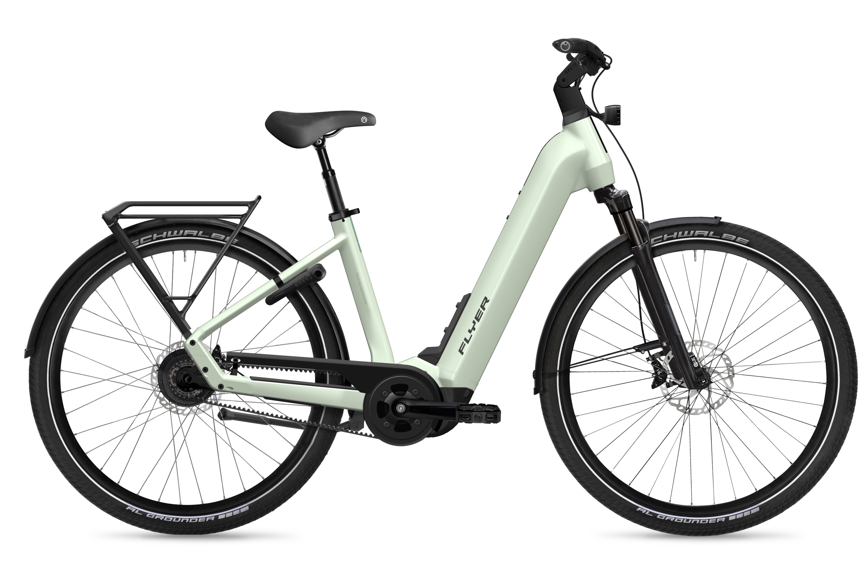 Flyer Upstreet 7.23 Frosty Sage Gloss - 630 Wh - 28 Zoll - Tiefeinsteiger (2025)