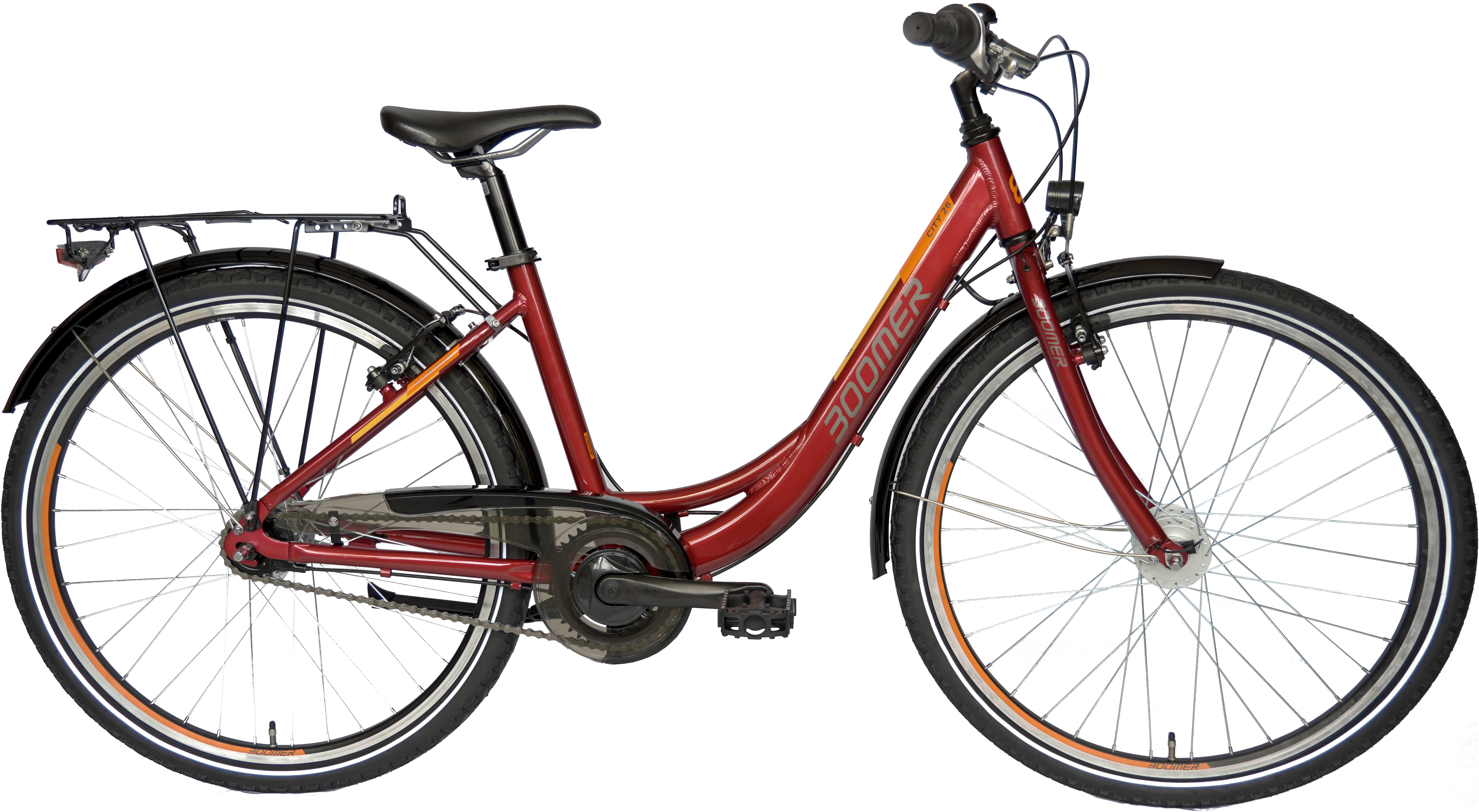 Boomer City 26 N7 Rot - 26 Zoll - Tiefeinsteiger (2024)