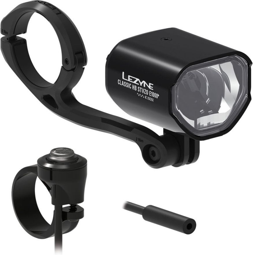 Lezyne Classic HB E1000+ E-Bike Scheinwerfer StVZO - schwarz - Größe 1000 Lumen