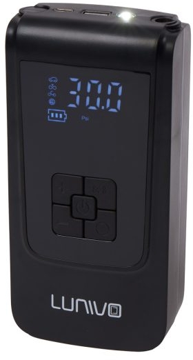 Lunivo Mini Akku Kompressor - schwarz - Größe bis 150 PSI