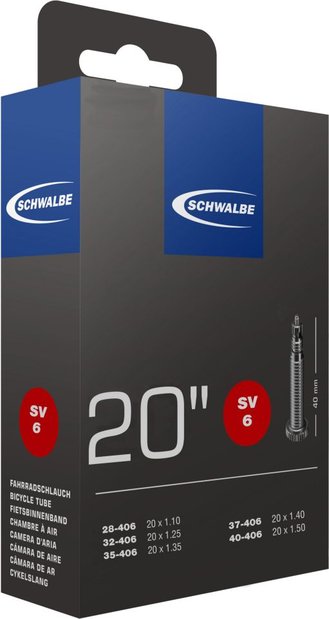 Schwalbe SV6 Schlauch 20 Zoll - 40 mm Schwarz Modell 2025