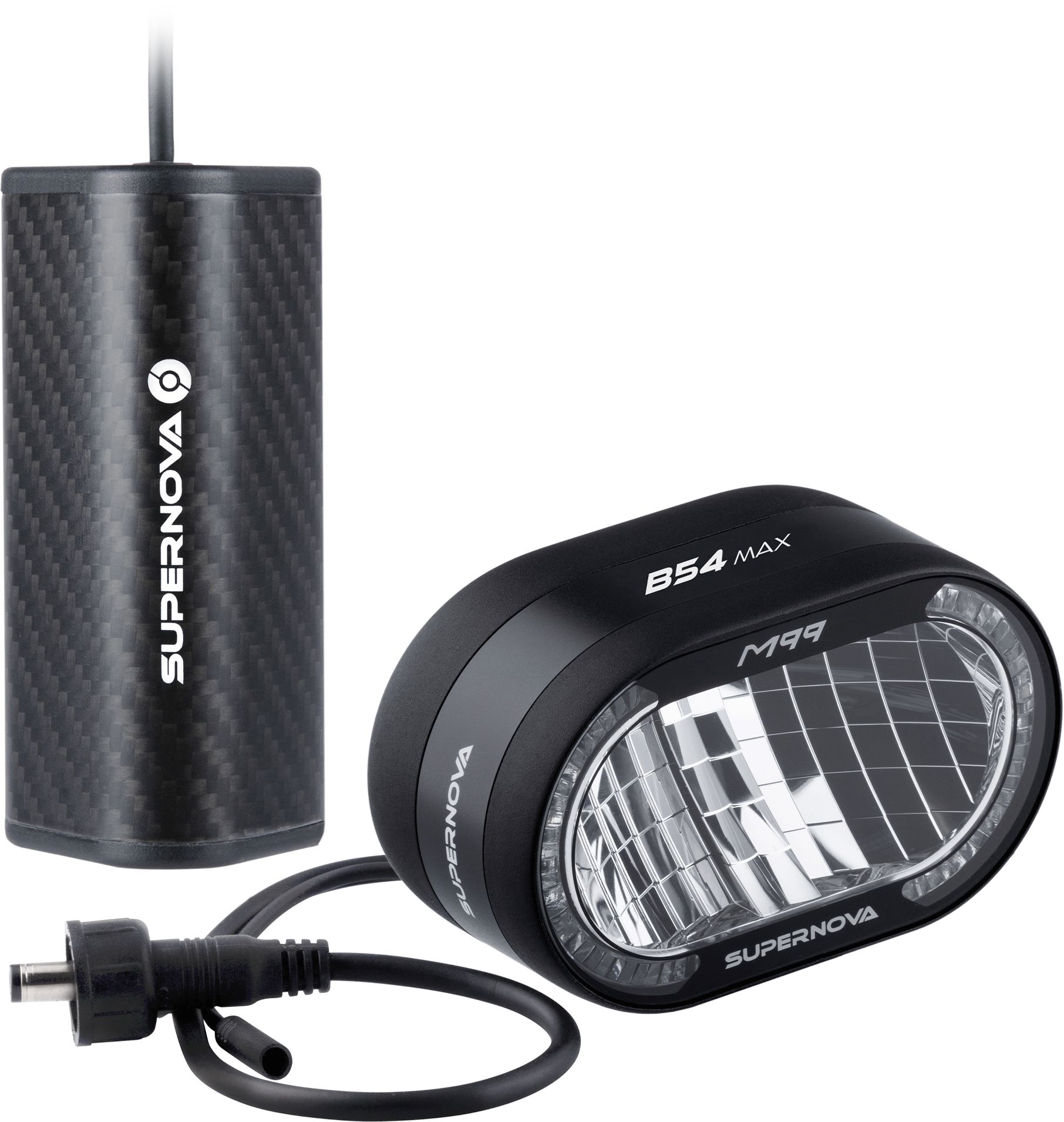Supernova B54 Max Akku-Scheinwerfer Set StVZO - schwarz - Größe 3000/500 Lumen, 450/130 Lux
