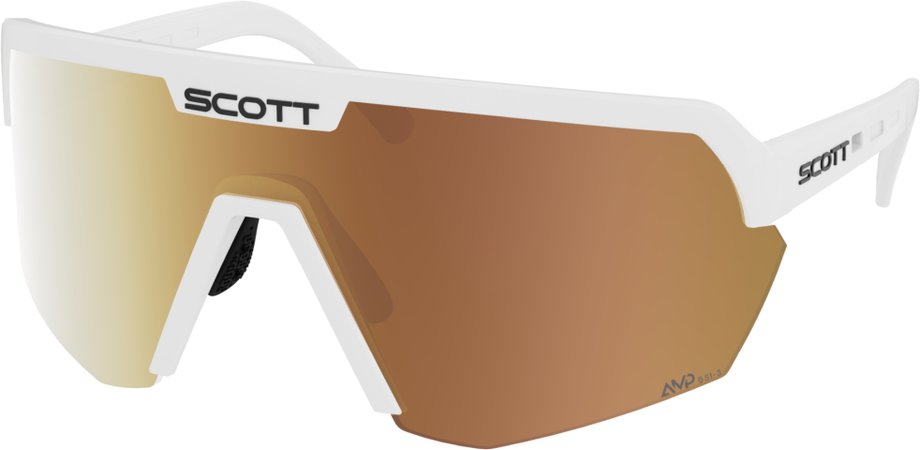 Scott Sport Shield LS White Matt - AMP LS Gold Chrome S1-3 Weiß Modell 2027