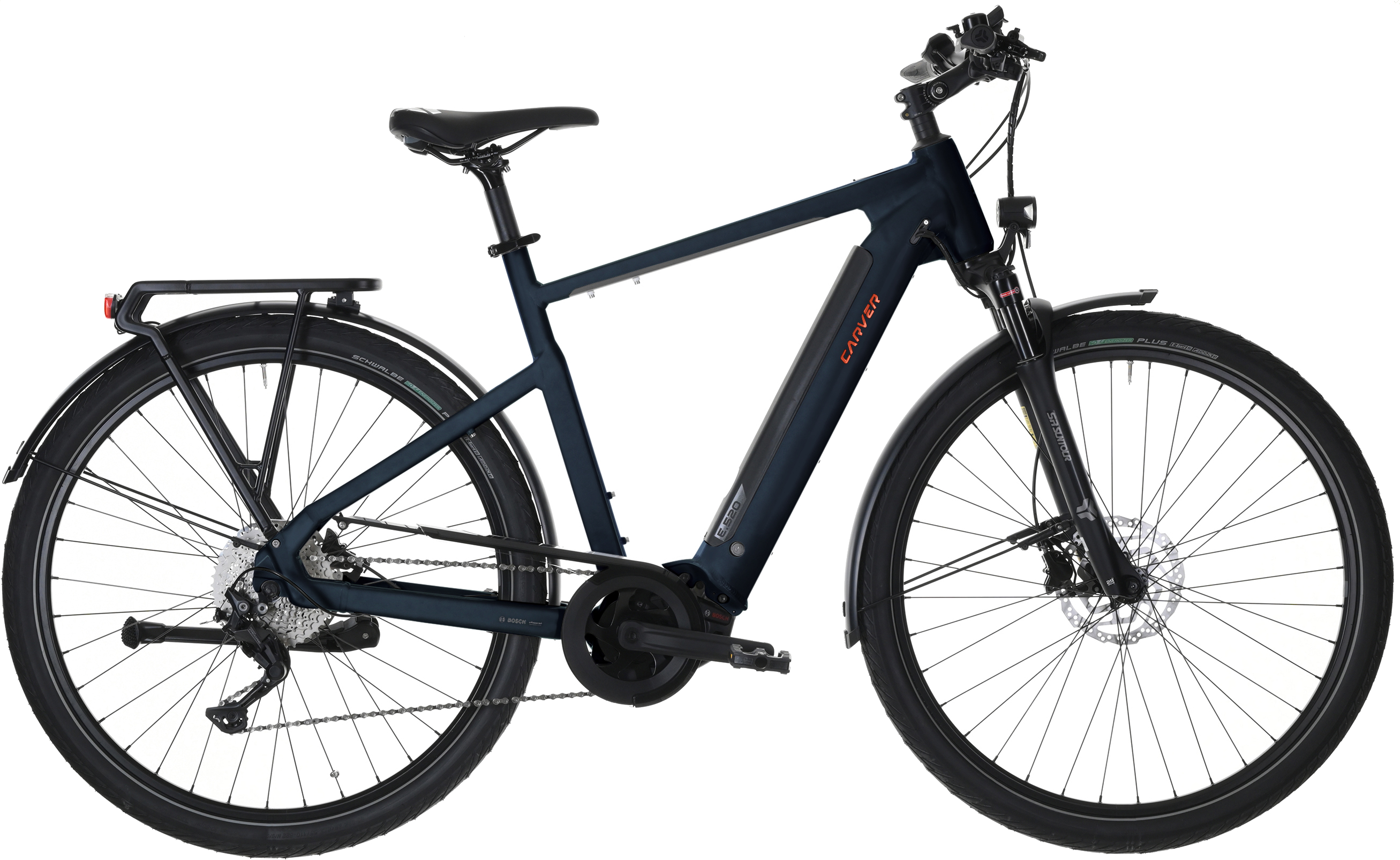 Carver Route E.520 Black Blue Metallic - 625 Wh - 28 Zoll - Diamant (2026)